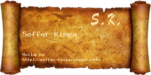 Seffer Kinga névjegykártya
